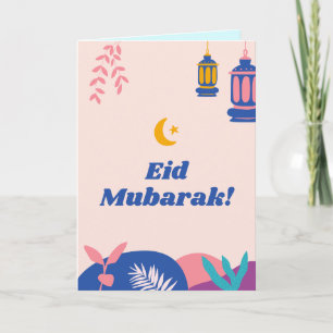 Carte Eid Moubarak moderne colorée personnalisée