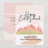 Carte Eid Moubarak pour la fête (Devant / Derrière)