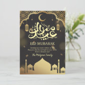 Carte Eid Mubarak à l'Arche de la Mosquée Dorée et (Debout devant)