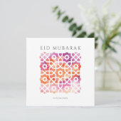 carte Eid Mubarak à motif arabe (Debout devant)