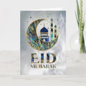 Carte Eid Mubarak - Abalone Shell, Pearl and Gold (Devant)