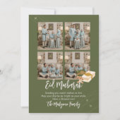 Carte Eid Mubarak Collage Photo 4 en Vert Olive (Devant)