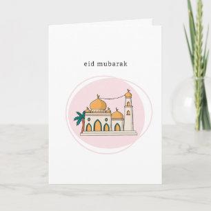 Carte Eid Mubarak   Ligne artistique moderne de mo