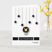 Carte Eid ul Adha Mubarak - Cute Sheep (Fleur jaune)