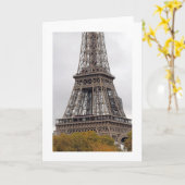 Carte Eiffel Tower Folded Blank Greeting Card (Fleur jaune)