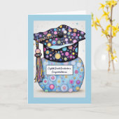 Carte Eighth Grade Graduation Mostly Blue (Fleur jaune)