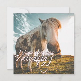 Carte Einen schönen Valentinstag mit schauendem Pferd