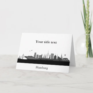 Carte Einladungskarte mit Hamburg Skyline.