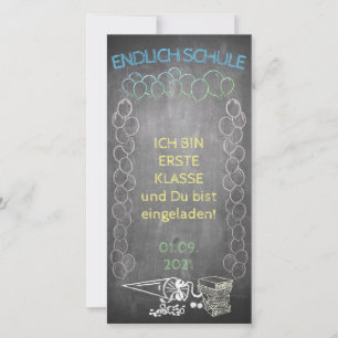 Carte Einladungskarte zur Einschulung im Tafelstil