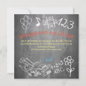 Carte Einladungskarte zur Einschulung im Tafelstil (Dos)