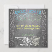 Carte Einladungskarte zur Einschulung im Tafelstil (Devant)