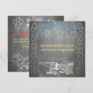 Carte Einladungskarte zur Einschulung im Tafelstil