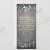 Carte Einladungskarte zur Einschulung im Tafelstil (Dos)