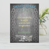 Carte Einladungskarte zur Einschulung im Tafelstil (Debout devant)