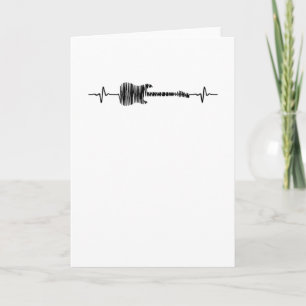 Carte Electric Guitar Heart Beat Art Music