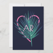 Carte Electric Love Neon rose Tropical Retro (Dos)