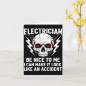 Carte Electrician Humor Be Nice To Me Funny Electrician  (Fleur jaune)