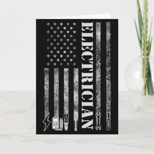 Carte Électricien Vintage Graphique Drapeau Usa