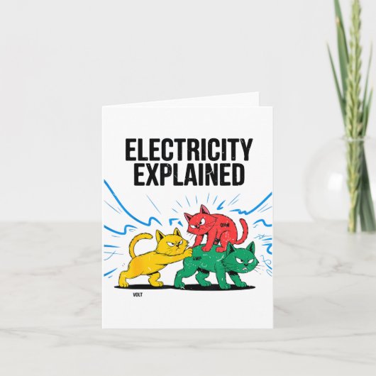 Carte Électricité expliquée drôle chat physique humour s (Devant)