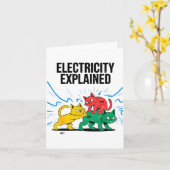 Carte Électricité expliquée drôle chat physique humour s (Fleur jaune)