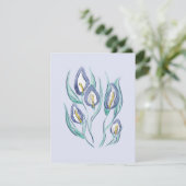 Carte Élégance Abstraite : Lys calla violets à l'aquarel (Debout devant)
