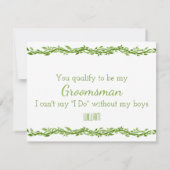 Carte Élégance boisée | Mariage : Vigne, sois mon garçon (Dos)