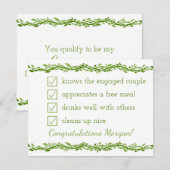 Carte Élégance boisée | Mariage : Vigne, sois mon garçon (Devant / Derrière)