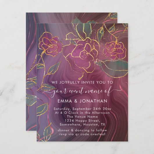 Carte Élégance dans chaque numérisation : QR CodeQui fle (Devant / Derrière)