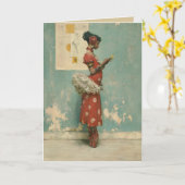 Carte Élégance de ballet vintage  (Fleur jaune)