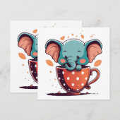 Carte Élégance de l'éléphant (Devant / Derrière)