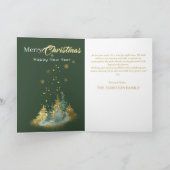 Carte Élégance de Noël : Sapin vert et or (Intérieur)