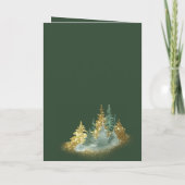 Carte Élégance de Noël : Sapin vert et or (Dos)