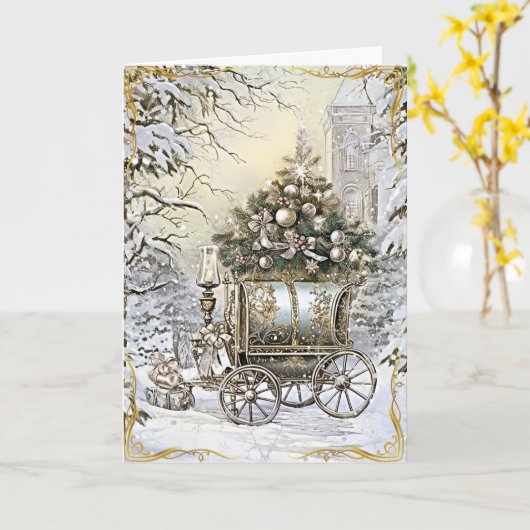 Carte Élégance dorée raffinée (Fleur jaune)