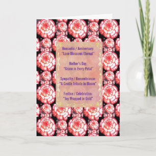Carte Élégance encadrée en fleurs