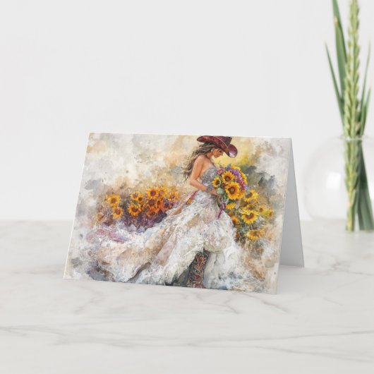 Carte Élégance et charme champêtre dans le style Cowboy (Devant)