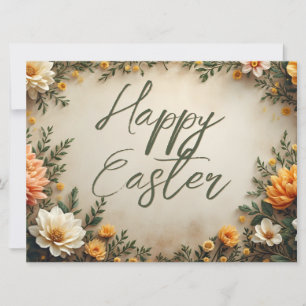 Carte Élégance florale - Salutations de Pâques au printe