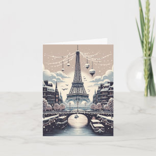 Carte Élégance hivernale parisienne - Noël dans la ville