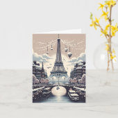 Carte Élégance hivernale parisienne - Noël en ville (Fleur jaune)