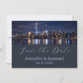 Carte Élégance Intemporelle NYC Skyline Save the Date (Devant)