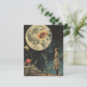 Carte Élégance Lune - Femme avec Lune