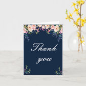 Carte Élégance moderne Merci botanique rose floral (Fleur jaune)