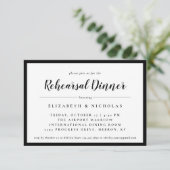 Carte Élégance moderne Répétition noir et blanc Inivite (Debout devant)