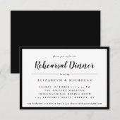 Carte Élégance moderne Répétition noir et blanc Inivite (Devant / Derrière)