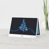 Carte Élégance simple Lumières d'arbre de Noël noir et b (Dos)