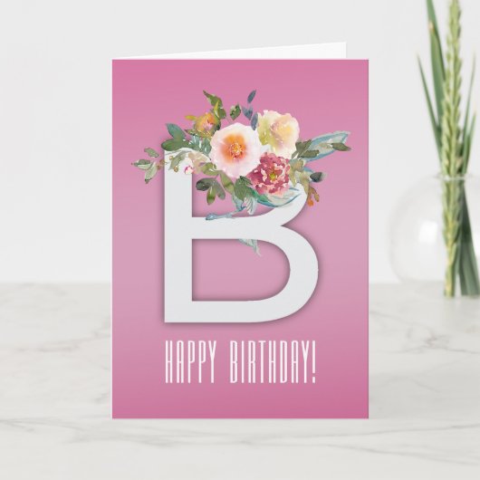 Carte Elegancia Floral de Cumpleaños (Devant)