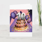Carte Élégant 10e anniversaire Célébration Conception de (Devant)