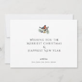 Carte Elégant 1 Photo HIVER REÇOIT Noël (Dos)