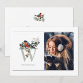 Carte Elégant 1 Photo HIVER REÇOIT Noël (Devant / Derrière)