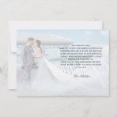 Carte Élégant 2 photo Calligraphie Script Mariage (Dos)