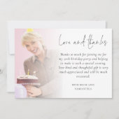 Carte Élégant 2 superposition photo Anniversaire Merci d (Devant)